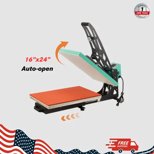 16"x24" Heat Press Auto Open With Slide-out Base 