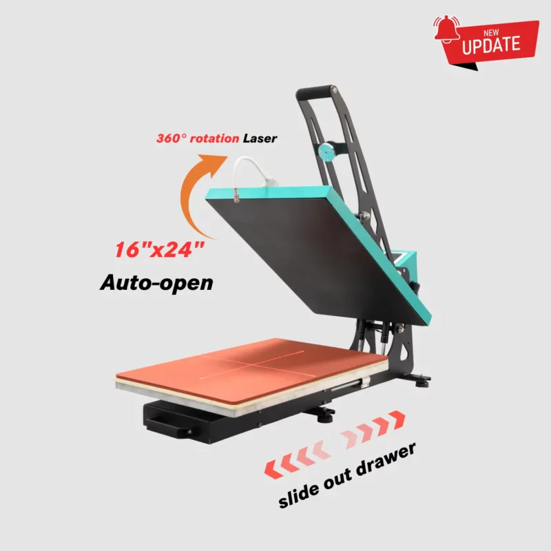 16x24 Heat Press Auto Open with Slide Out Drawer 